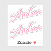 Andrea Decorative Name in Pink x2 Aufkleber (Blatt)