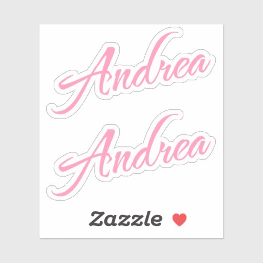 Andrea Decorative Name in Pink x2 Aufkleber (Blatt)