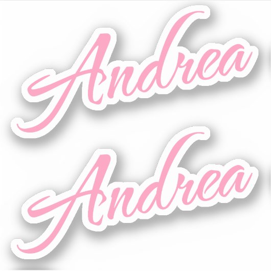 Andrea Decorative Name in Pink x2 Aufkleber (Vorderseite)
