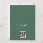 ANDREA Dunkelgrüner QR-Code Klassische elegante Ho Einladung (Rückseite)