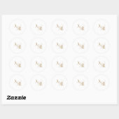 ANDREA Elegant Gold Einfache formale Hochzeitserie Runder Aufkleber (Blatt)
