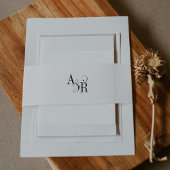 ANDREA Formal Minimal Schwarz Elegante Hochzeit Einladungsbanderole