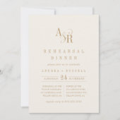 ANDREA Gold Cream Modernes Minimal Probe Abendesse Einladung (Vorderseite)