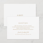 Andrea Gold Elegant Wedding Begleitkarte (Vorne/Hinten)