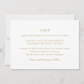Andrea Gold Elegant Wedding Einladung (Vorderseite)