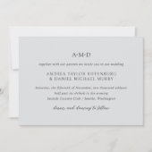 Andrea Gray Elegant Wedding Einladung (Vorderseite)