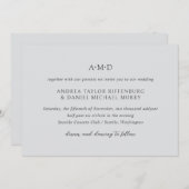 Andrea Gray Elegant Wedding Einladung (Vorne/Hinten)