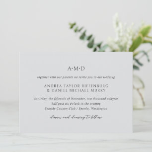 Andrea Gray Elegant Wedding Einladung