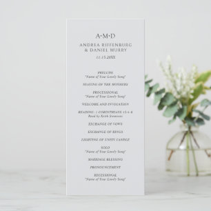 Andrea Gray Elegant Wedding Programm