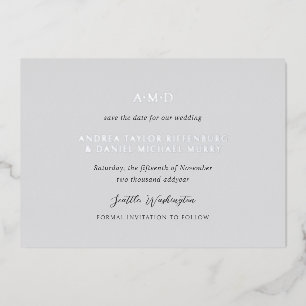 Andrea Gray Elegant Wedding Save the Date Folieneinladung