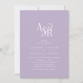 ANDREA Lavender QR Code Classic Elegant Wedding Einladung (Vorderseite)
