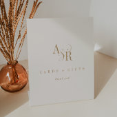 ANDREA Minimal Gold Creme Wedding Cards and Gifts Sockelschild