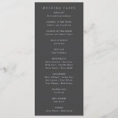 ANDREA Minimal kühne moderne, dunkelgraue Hochzeit Programm (Rückseite)