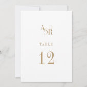 ANDREA Minimalistisch Boho Gold Wedding Tischnumme Einladung (Rückseite)