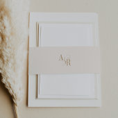 ANDREA Modernes Gold Cream Minimal Einfache Hochze Einladungsbanderole