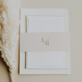 ANDREA Modernes Gold Cream Minimal Einfache Hochze Einladungsbanderole