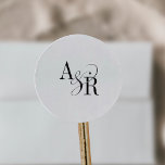 ANDREA Modernes Minimalistisches Einfache Hochzeit Runder Aufkleber<br><div class="desc">Diese modernen,  minimalistischen,  einfachen Hochzeitsticker aus der Andrea Collection sind perfekt für eine moderne Hochzeit. Das klassische und elegante Design besticht durch ein extravagantes,  fettfreies Monogramm in Schwarz und Weiß und ein einzigartiges industrielles Ambiente.</div>