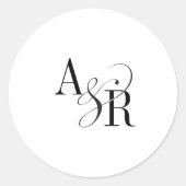 ANDREA Modernes Minimalistisches Einfache Hochzeit Runder Aufkleber (Vorderseite)