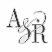 ANDREA Modernes Minimalistisches Hochzeitmonogramm Aufkleber (Vorderseite)