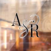 ANDREA Modernes Minimalistisches Hochzeitmonogramm Fensteraufkleber (Blatt 2)