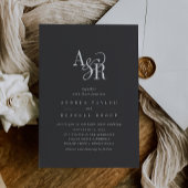 ANDREA Monogram Classic Dark Gray Moody Wedding Einladung