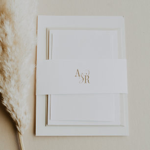 ANDREA Monogram Gold Einfache Minimale formale Hoc Einladungsbanderole