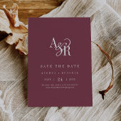 ANDREA Monogram Simple Burgundy Minimal Wedding Save The Date
