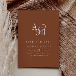 ANDREA Monogramm Einfache Terrakotta Minimale Hoch Save The Date