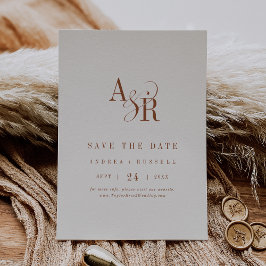 ANDREA Monogramm einfaches Boho Creme Minimal Hoch Save The Date