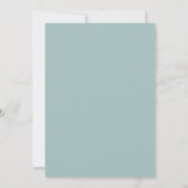 ANDREA Monogramm einfaches Türkisblau Minimal Hoch Save The Date (Rückseite)
