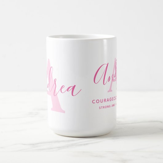 Andrea Name Bedeutung und monogramm rosa Text Kaff Kaffeetasse (Mittel)
