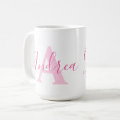 Andrea Name Bedeutung und monogramm rosa Text Kaff Kaffeetasse (Vorderseite Links)
