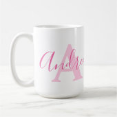 Andrea Name Bedeutung und monogramm rosa Text Kaff Kaffeetasse (Links)