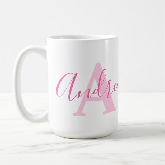 Andrea Name Bedeutung und monogramm rosa Text Kaff Kaffeetasse (Links)