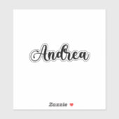 Andrea Name - Handgeschriebene Kalligrafie Aufkleber (Blatt)