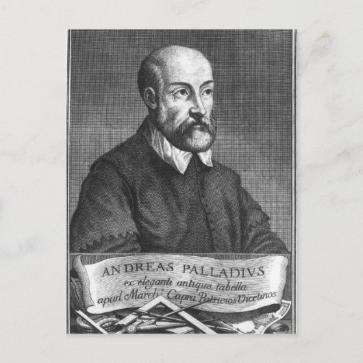 Andrea Palladio in Gravur von Francesco Postkarte (Vorderseite)