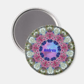 ANDREA ~ Personalisiertes Ostermuster Fraktal ~ Magnet (Vorderseite/Rückseite)