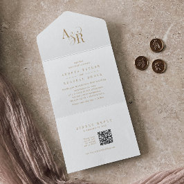 ANDREA QR Code Elegantes formales Gold Klassisches All In One Einladung