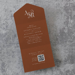 ANDREA QR Code Terrakotta Einfache Minimale Hochze All In One Einladung