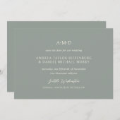Andrea Sage Green Elegant Wedding Save The Date (Vorne/Hinten)