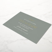 Andrea Sage Green Elegant Wedding Save the Date Folieneinladung (Gedreht)