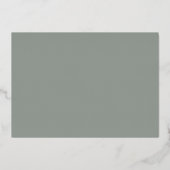 Andrea Sage Green Elegant Wedding Save the Date Folieneinladung (Rückseite)