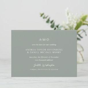 Andrea Sage Green Elegante Hochzeit Save The Date