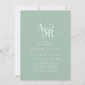 ANDREA Sage Green QR Code Classic Elegant Wedding Einladung (Vorderseite)