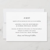 Andrea Schwarz-weiß Elegant Wedding Einladung (Vorderseite)