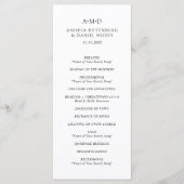 Andrea Schwarz-weiß Elegant Wedding Programm (Vorderseite)