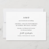 Andrea Schwarz-weiß Elegant Wedding Save The Date (Vorderseite)