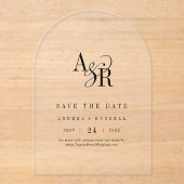 ANDREA Simple Arch Modern Wedding Save the Date Acryleinladungen (Vorderseite)