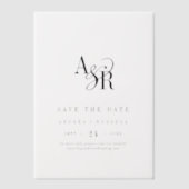 ANDREA Simple Modern Wedding Save the Date Pergament Einladungen (Vorderseite)