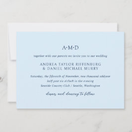 Andrea Sky Blue Elegant Wedding Einladung